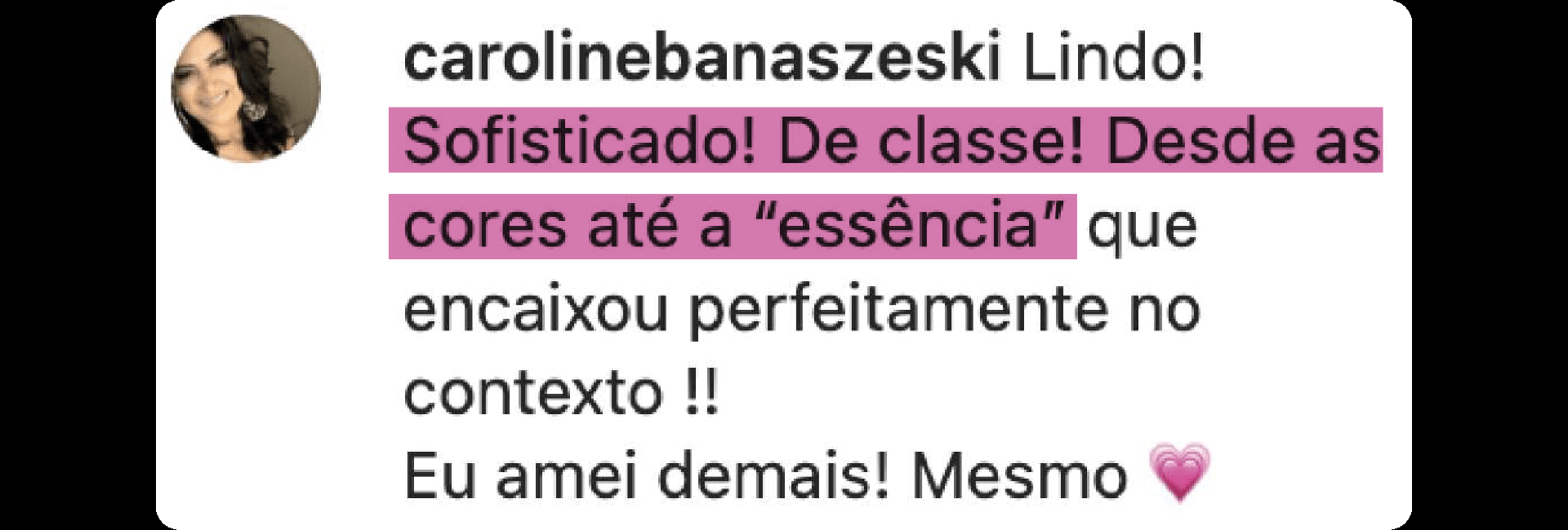 Mensagem original de @carolinebanaszeski
