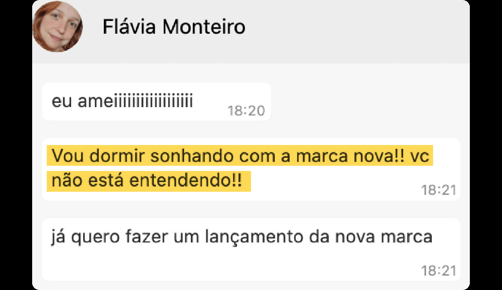 Mensagem original de Flávia Monteiro