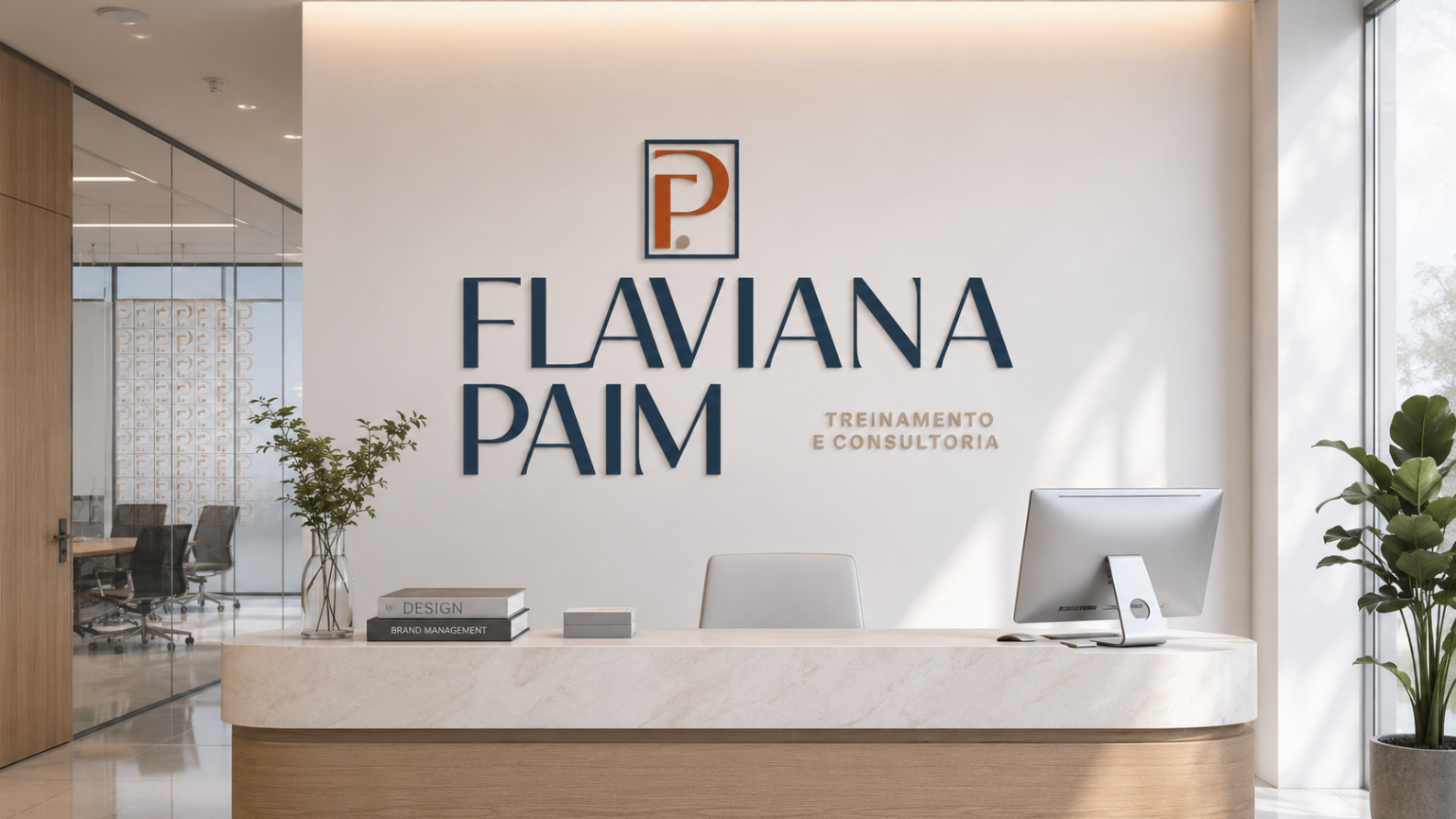 Aplicação de identidade visual — Flaviana Paim